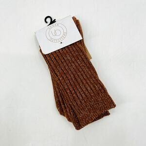 Urban Outfitters orange brown sparkle socks